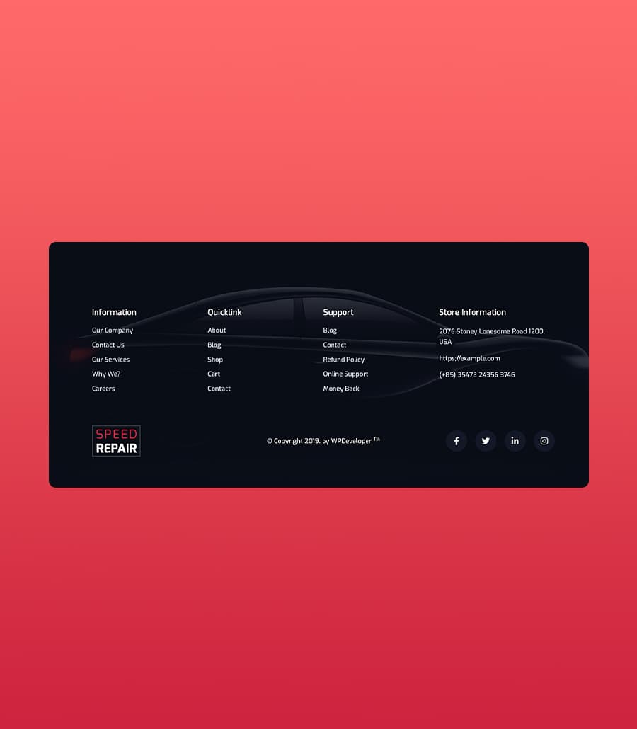 Speed Repair Footer Section thumbnail
