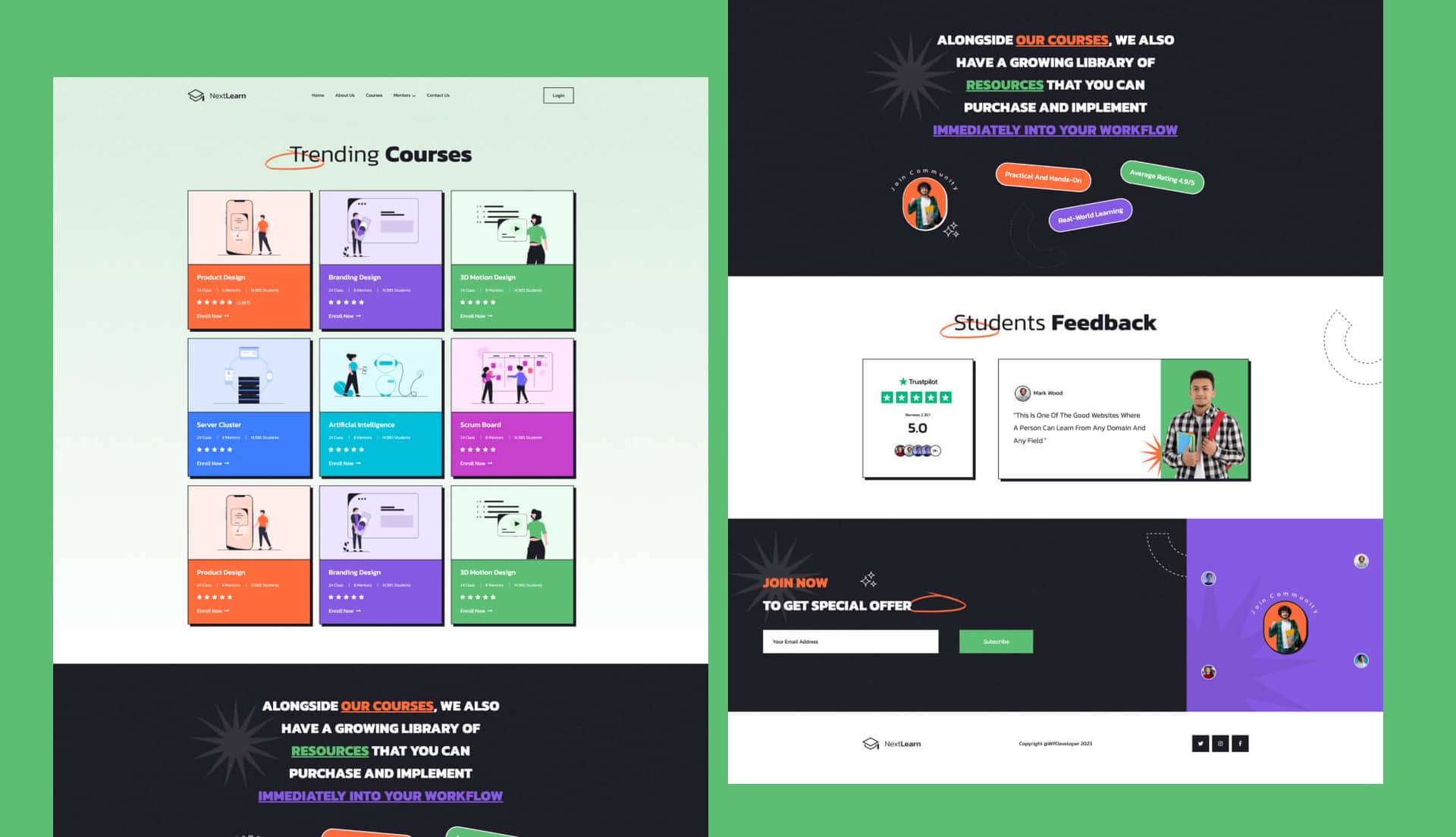 NextLearn Course Page For Gutenberg By Templately