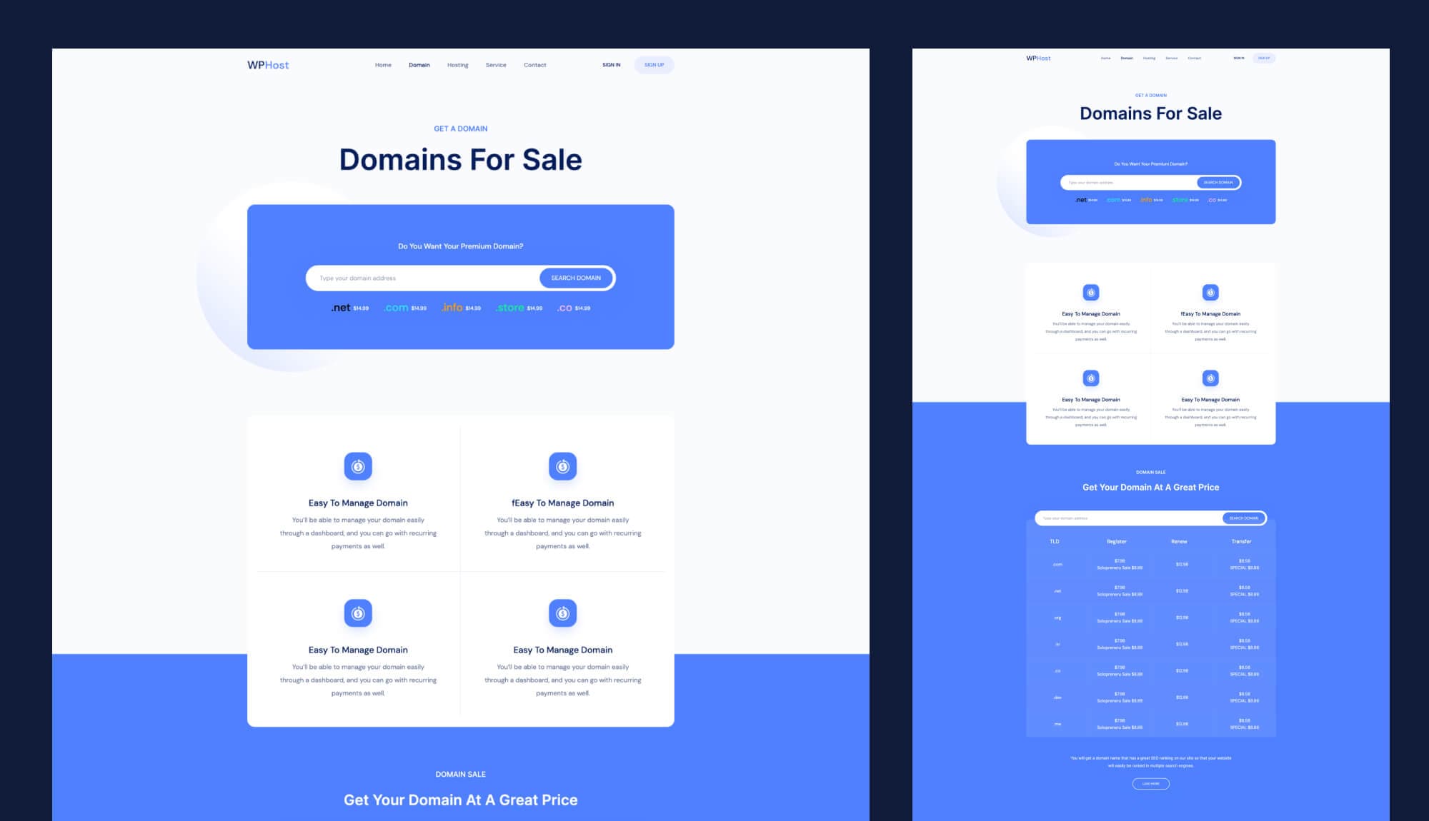 WPHost Domain Page For Gutenberg Banner