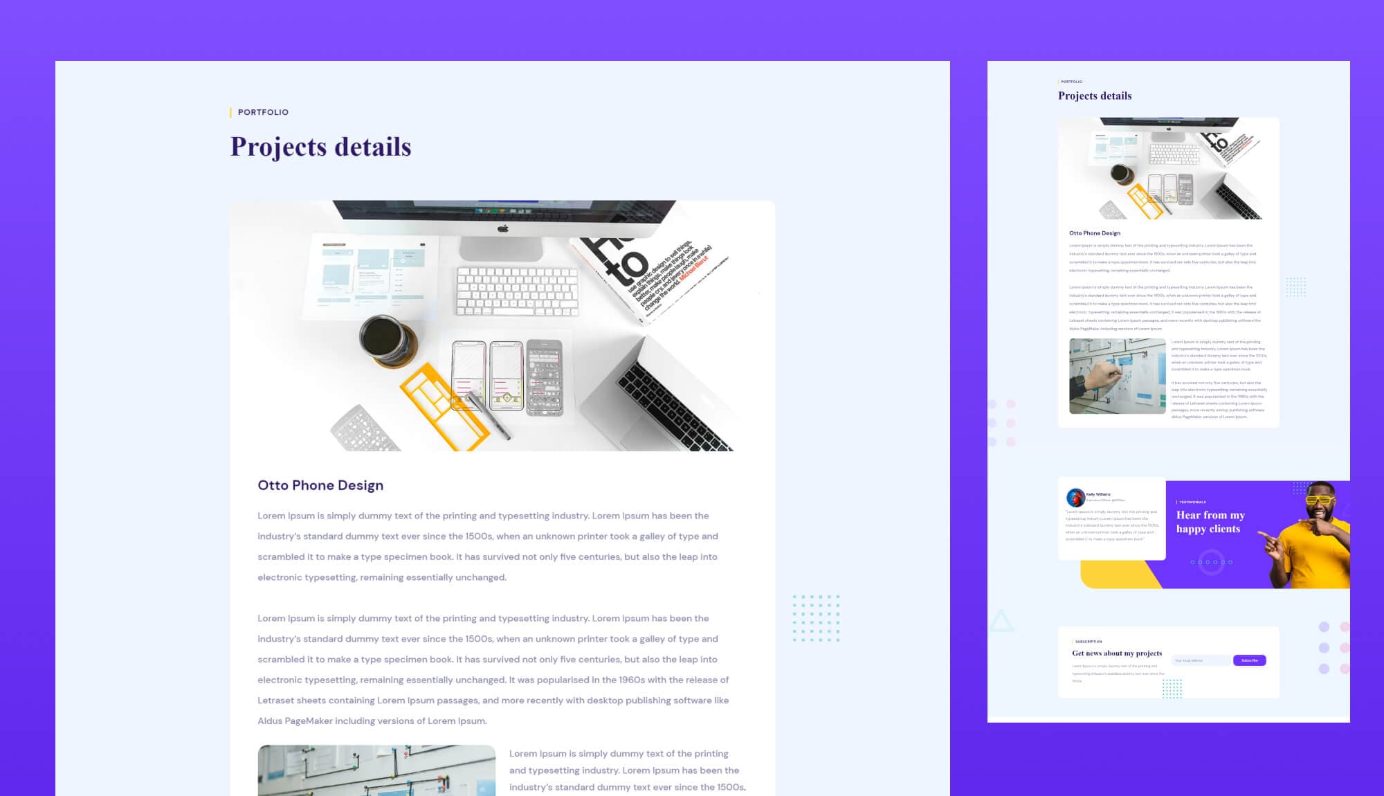 EleFolio Project Details Page For Gutenberg Banner