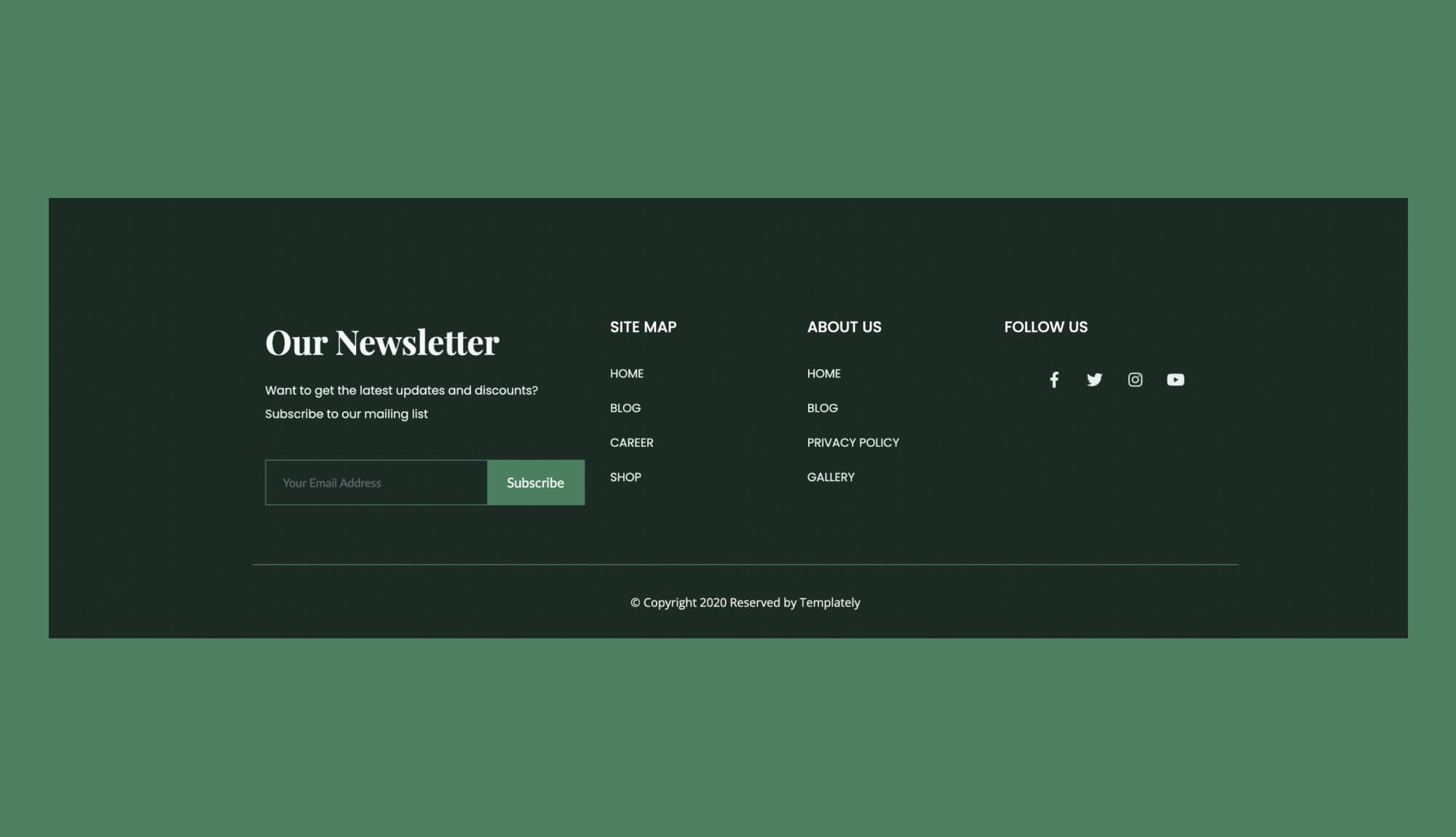 Greenzone Footer Section For Gutenberg Banner