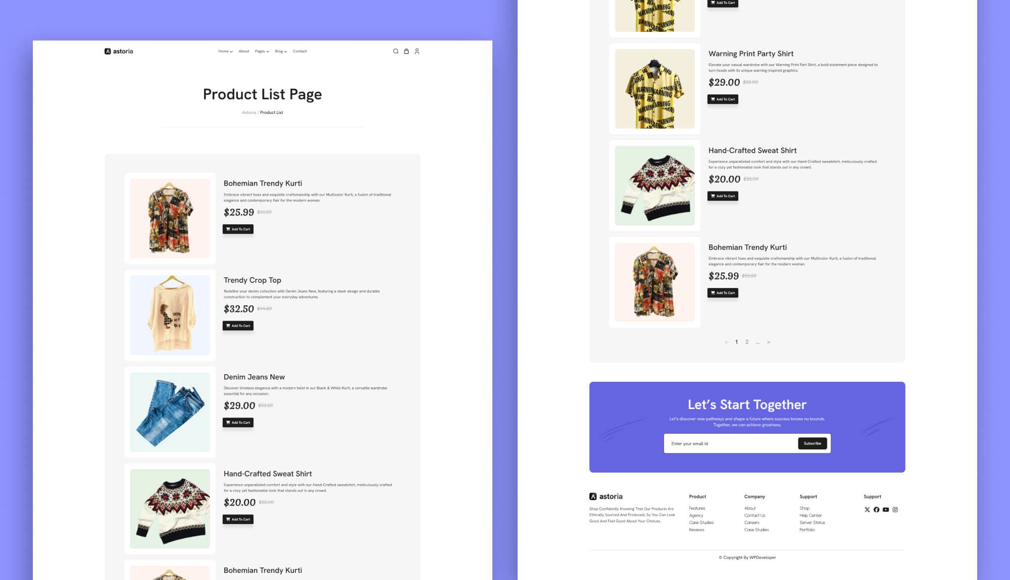 Astoria Product List Page for Gutenberg Banner