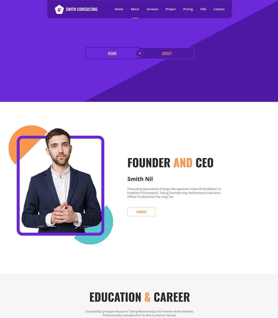 Smith Consulting About Page thumbnail