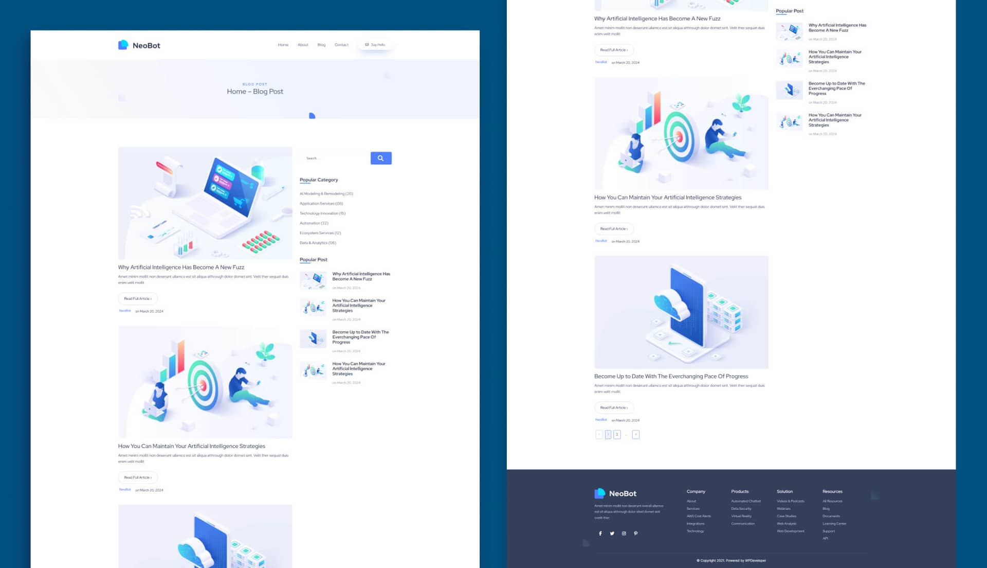 NeoBot Blog Page For Gutenberg By Templately