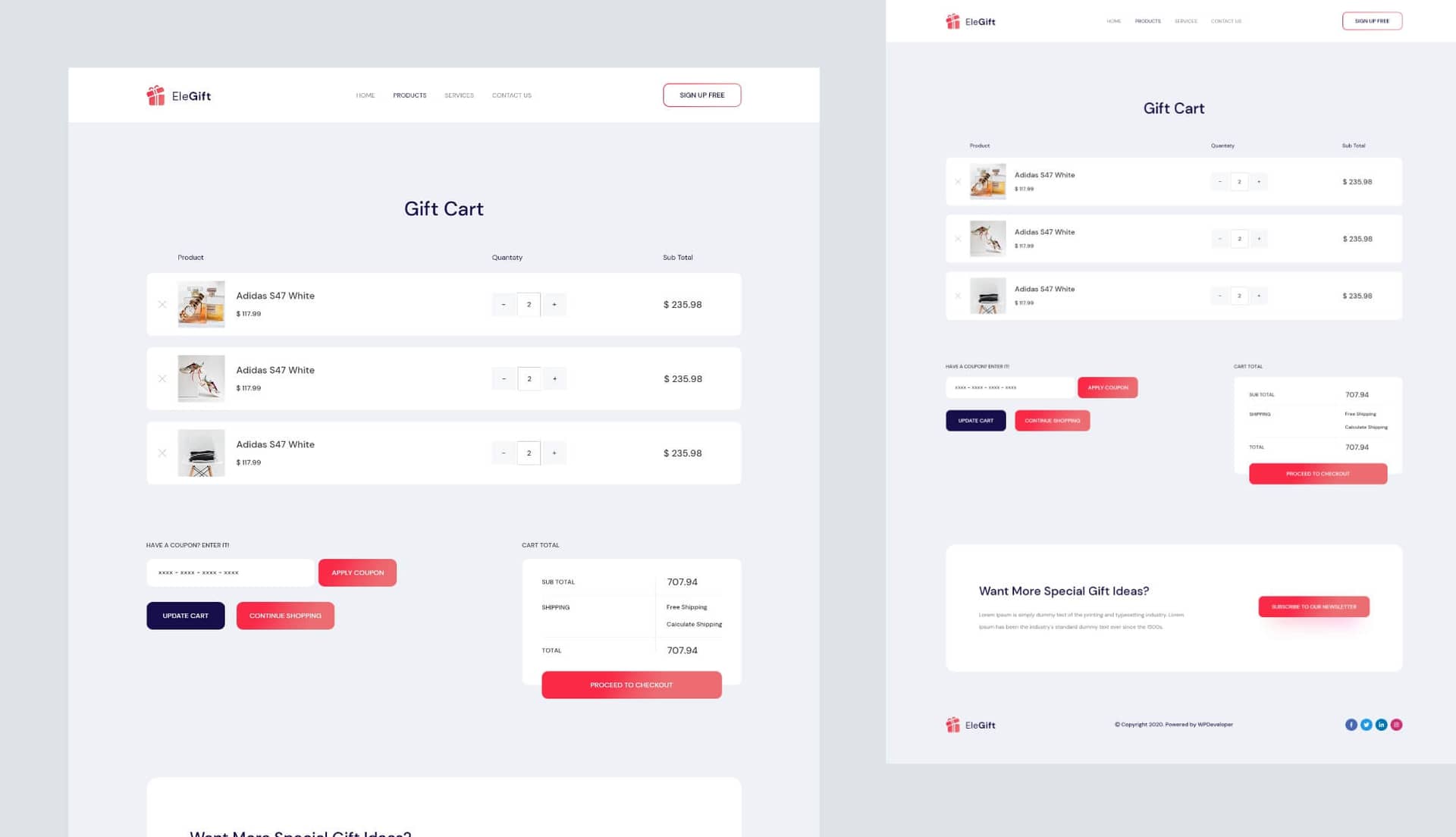 EleGift Cart Page By Templately
