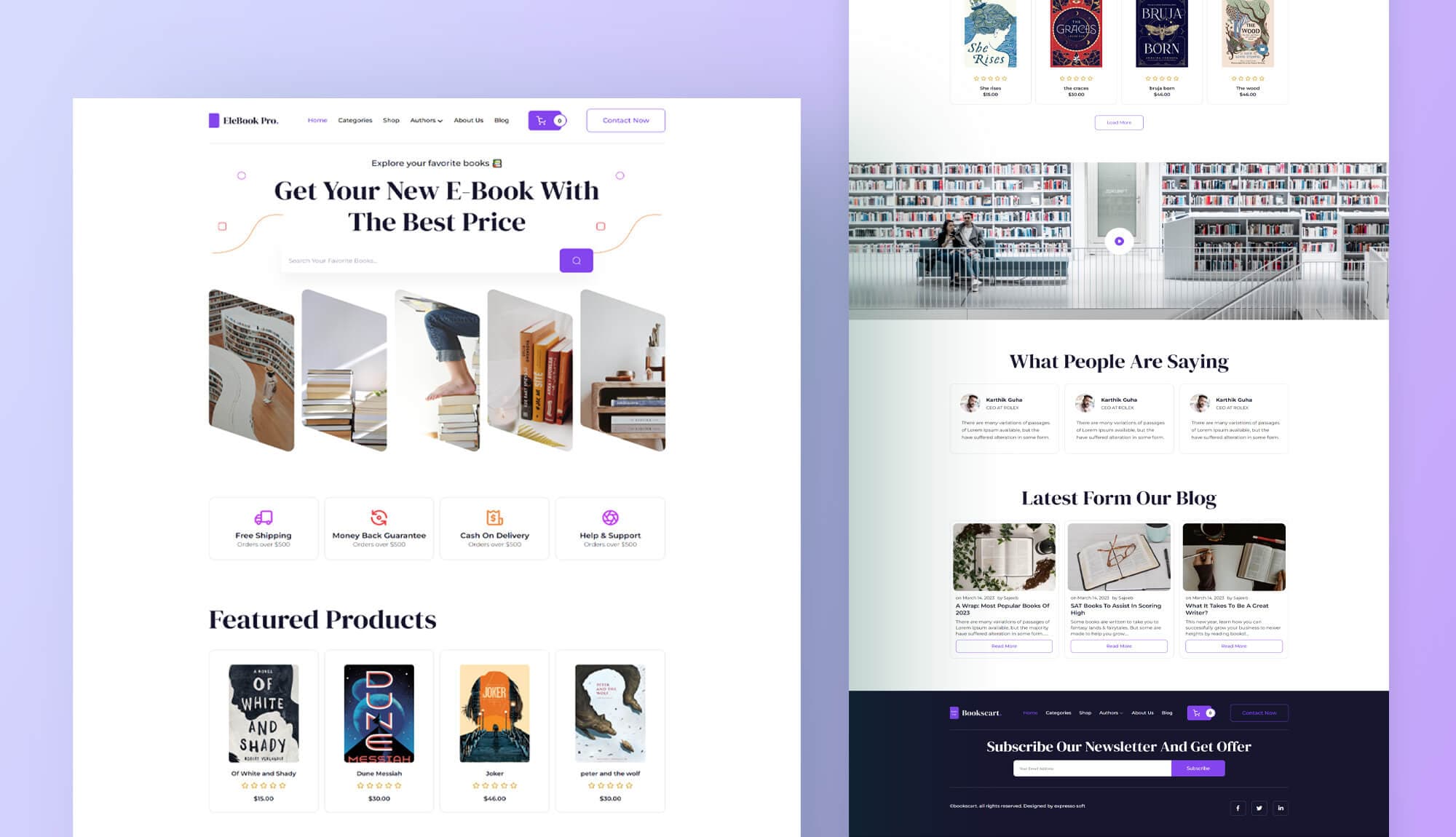 Elebook Landing Page For Gutenberg Banner
