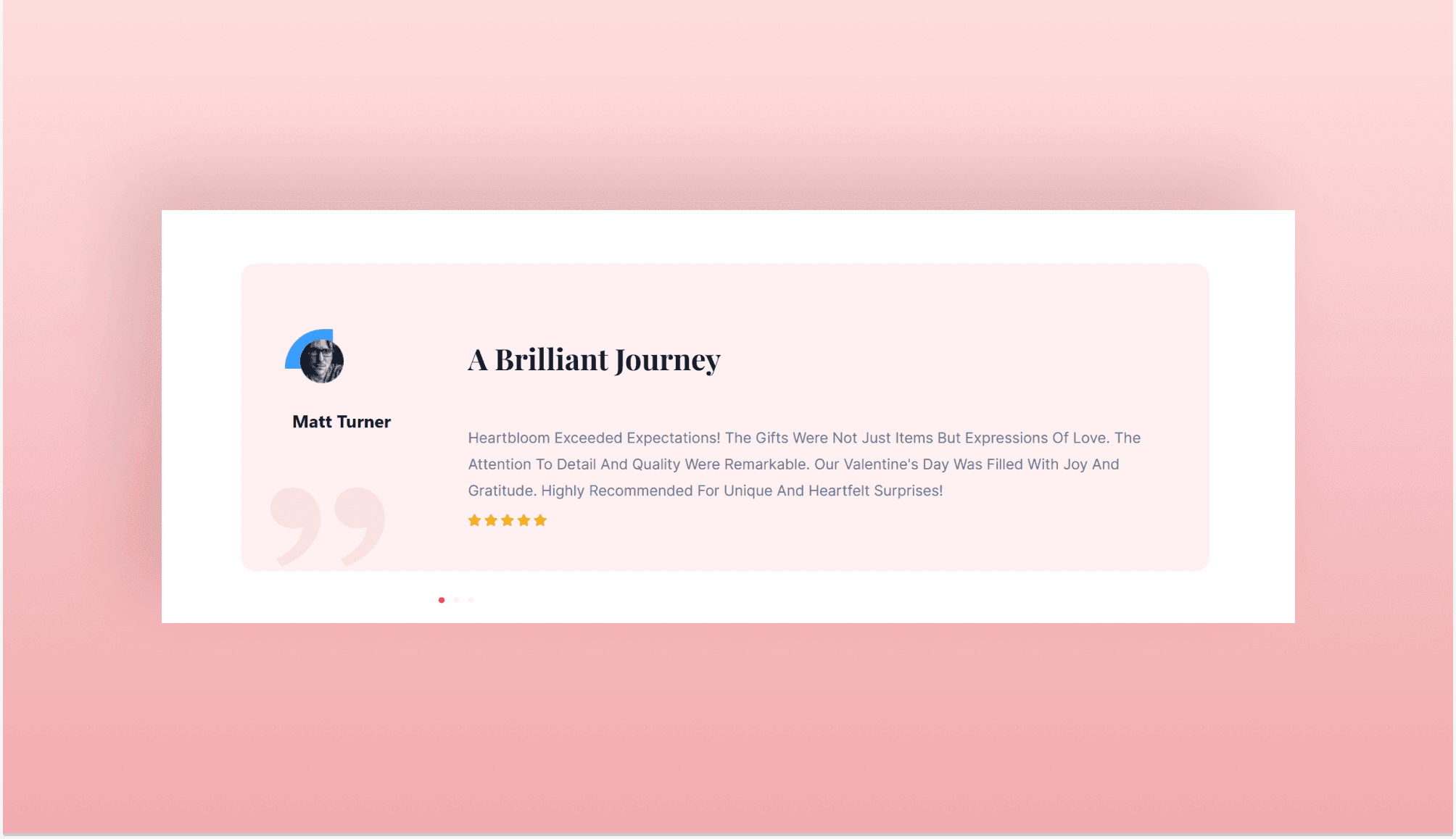 HeartBloom Testimonial Slider Section Banner