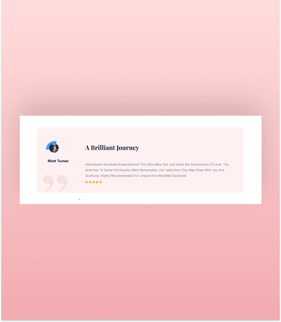 HeartBloom Testimonial Slider Section thumbnail