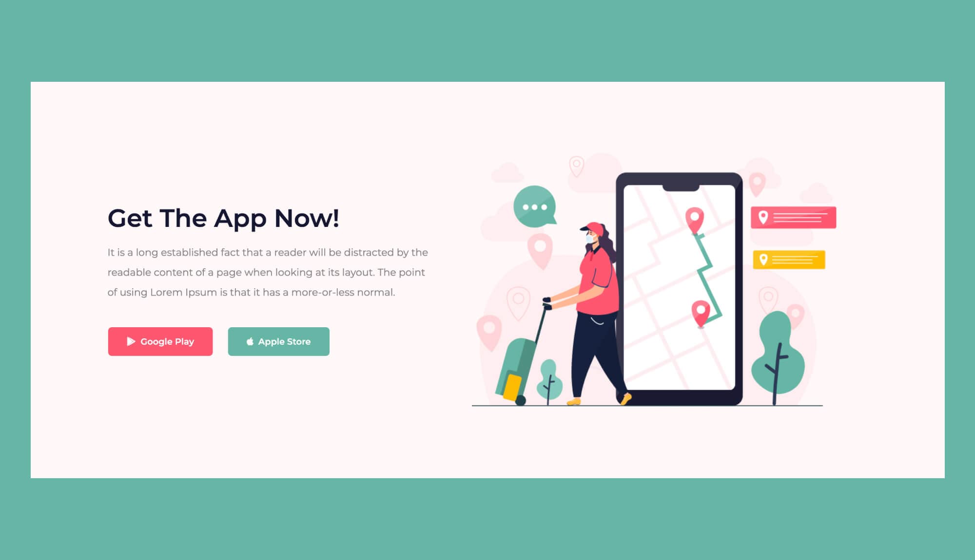 Food Express Get the App Section For Gutenberg Banner