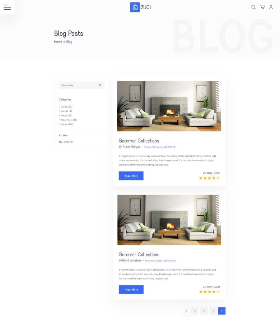 EleCommerce E-commerce Blog Page thumbnail