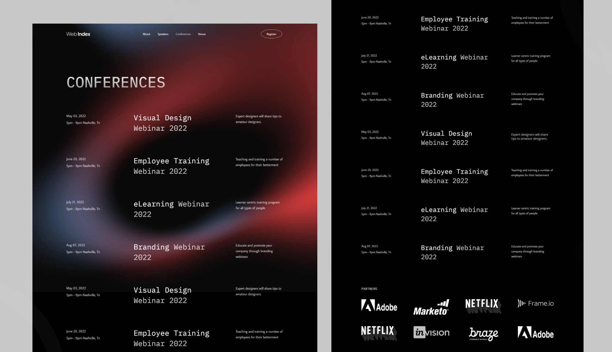 Webindex Conferences Page Banner