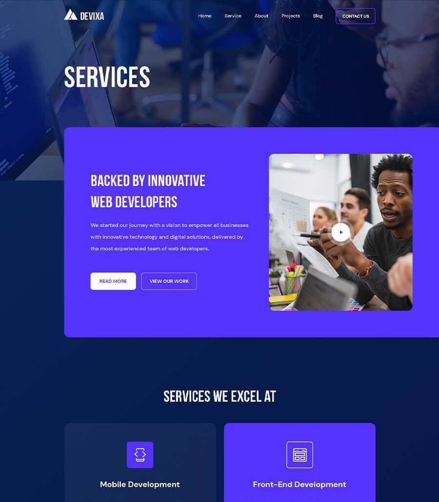 Devixa Services Page thumbnail