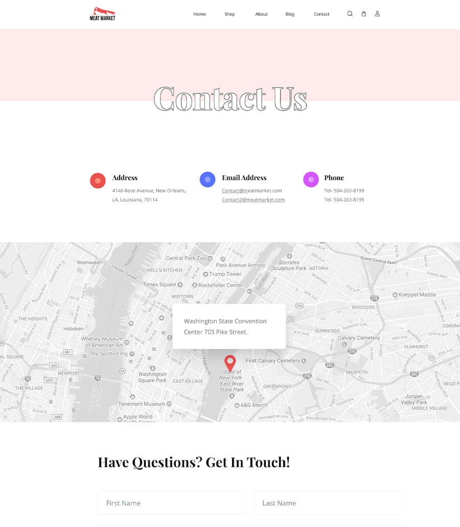 Meat Market Contact Page thumbnail
