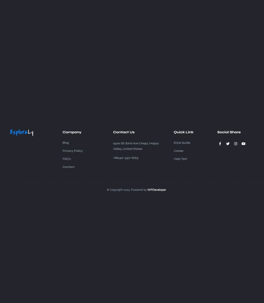 ExploreLy Footer Section For Gutenberg thumbnail