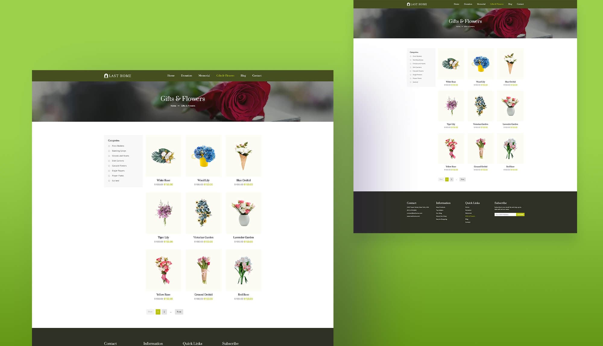 Last Home Gifts & Flowers Page For Gutenberg By Templately