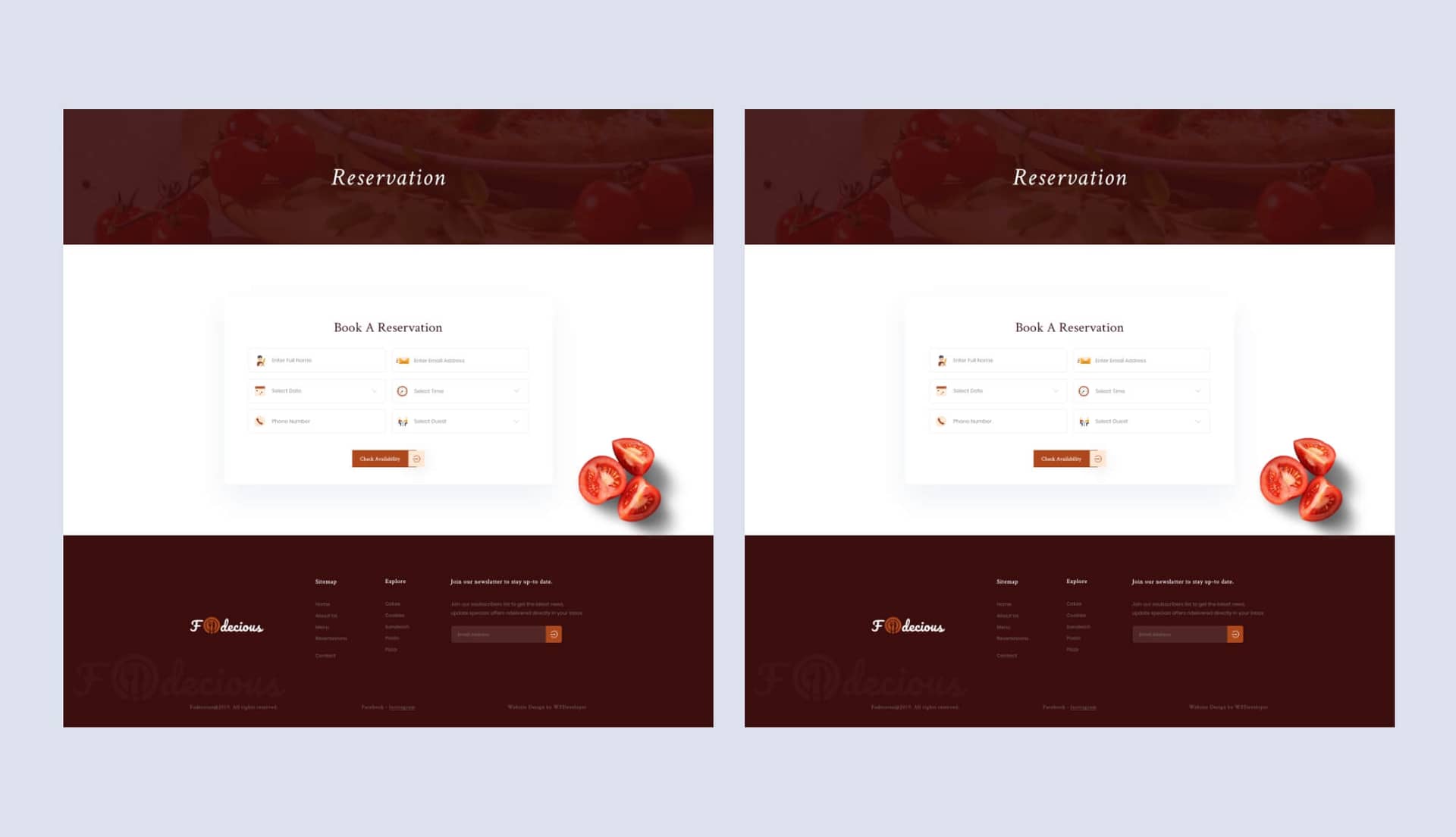 Foodiecious Reservation By Templately