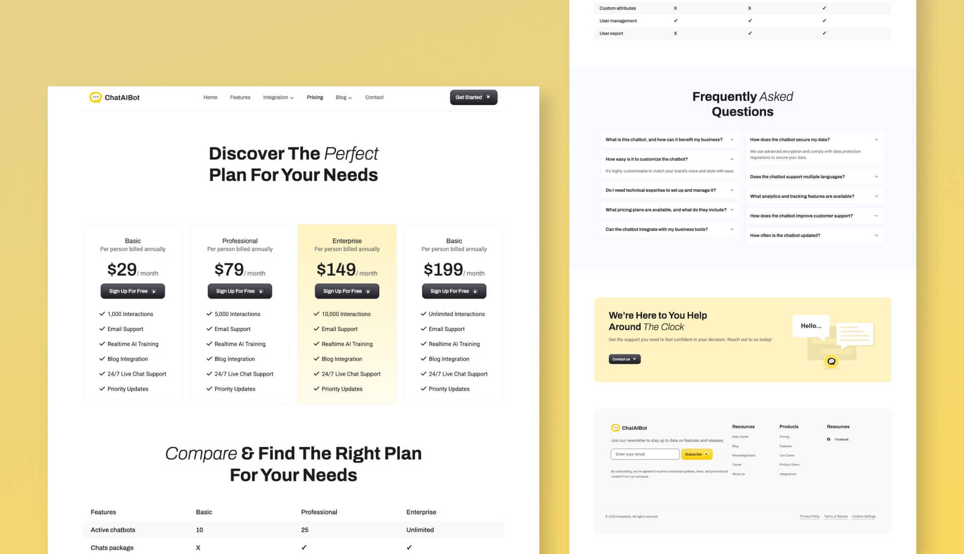 Chataibot Pricing Page Gutenberg By Templately