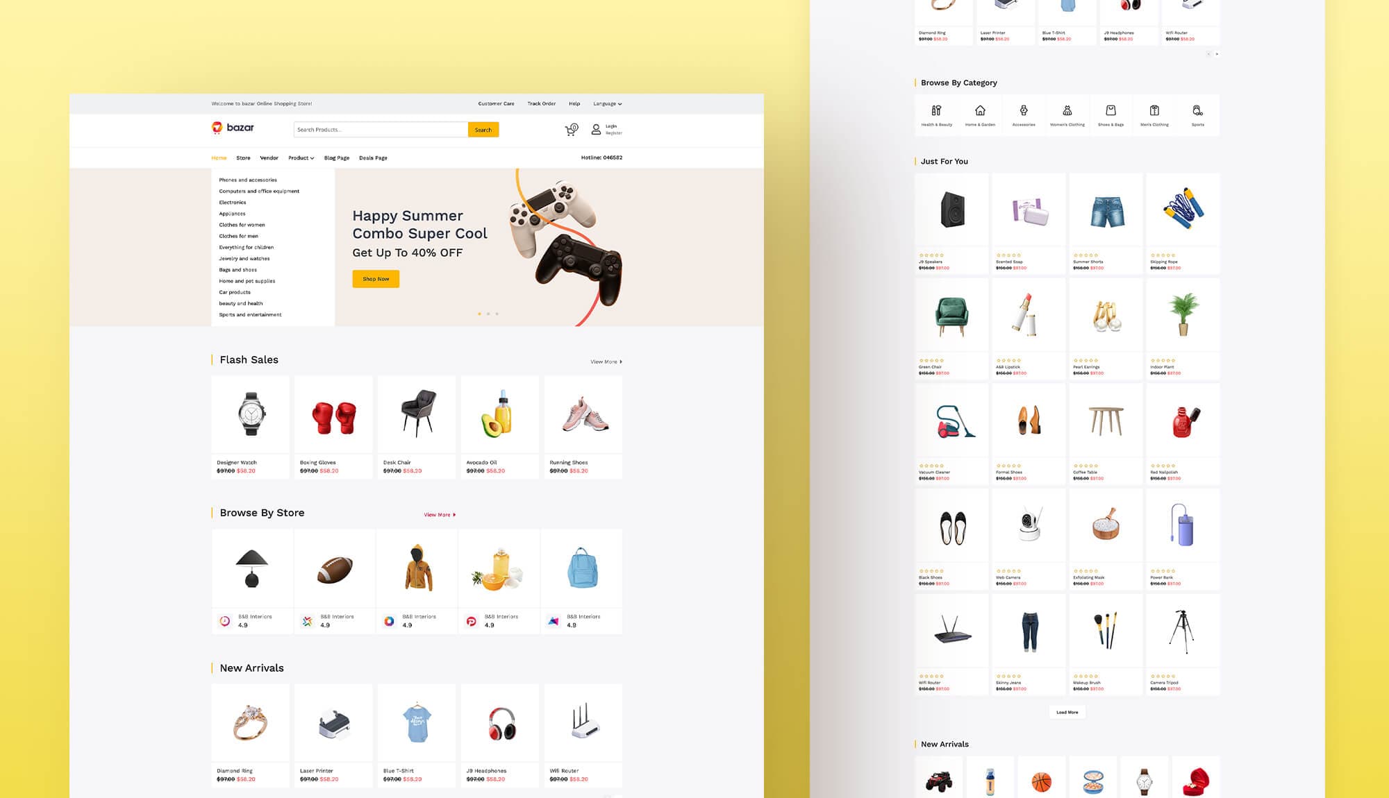 Bazar Home Page For Gutenberg Banner