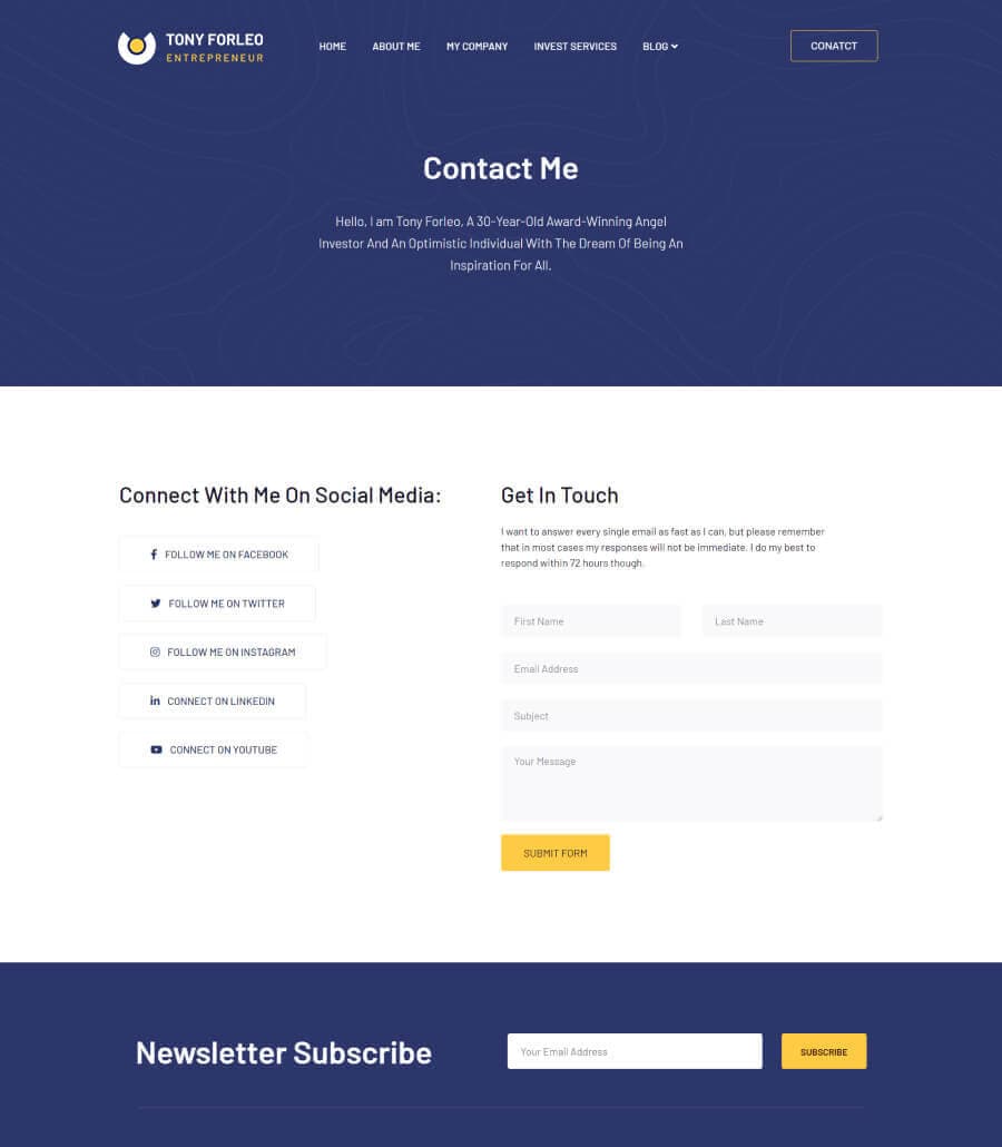 Tony Forleo Contact Page thumbnail