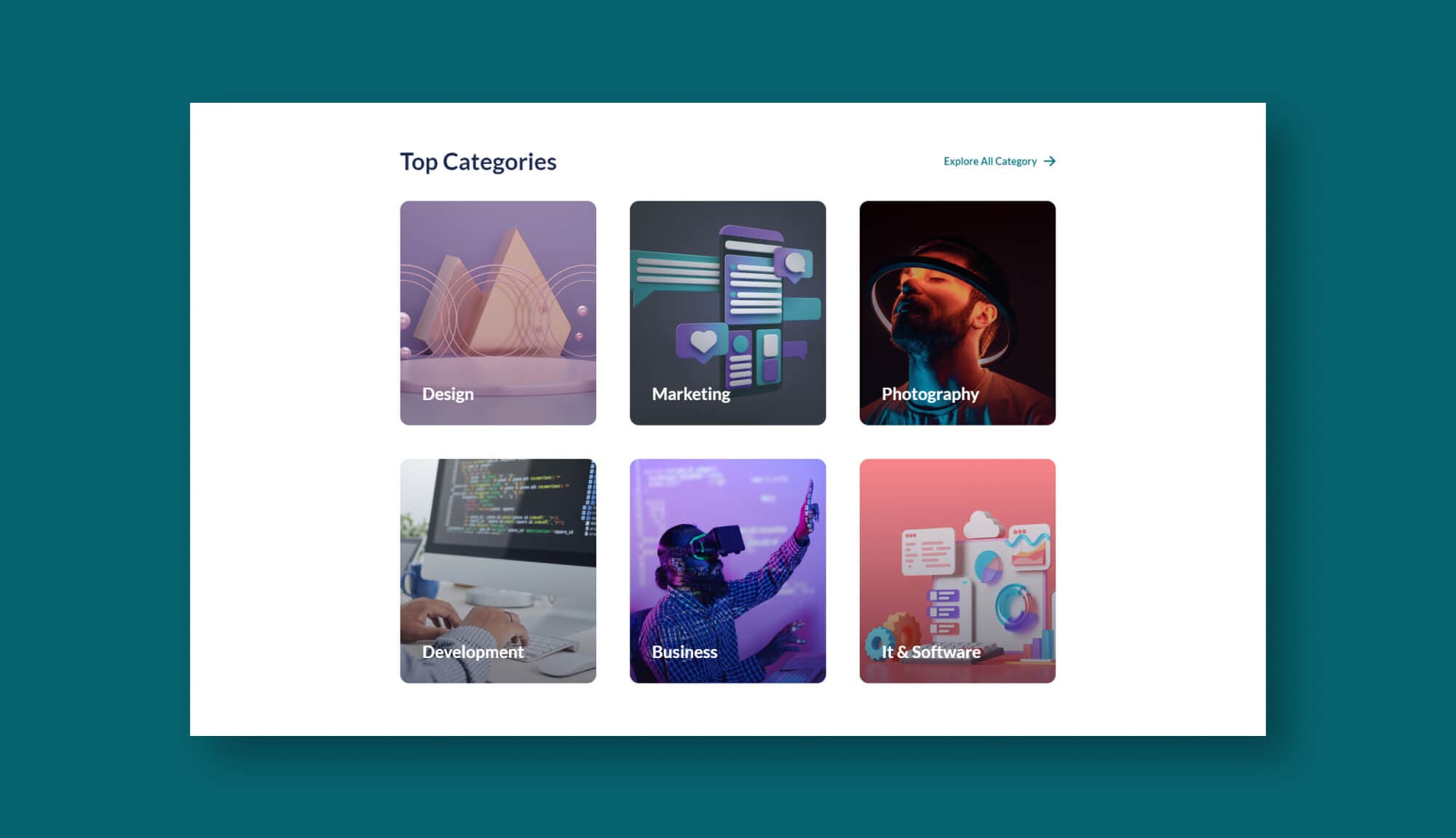 CoLearning Categories Section For Gutenberg Banner