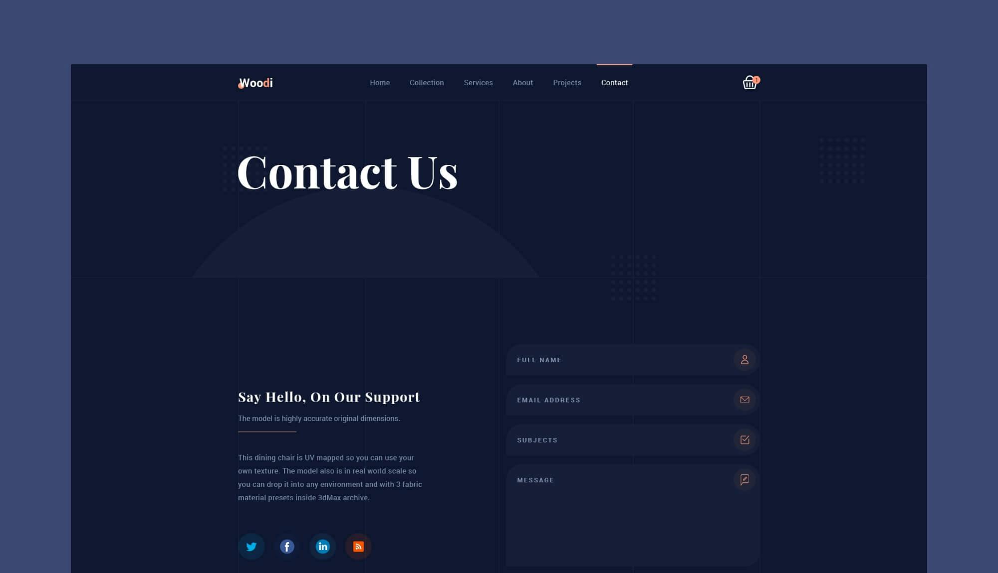 Woodie Contact Page Banner