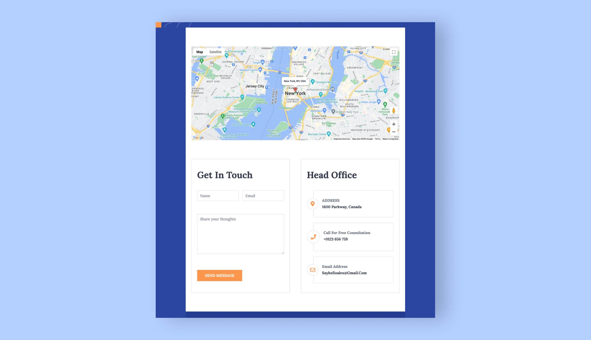 Alex Law Form Section For Gutenberg Banner