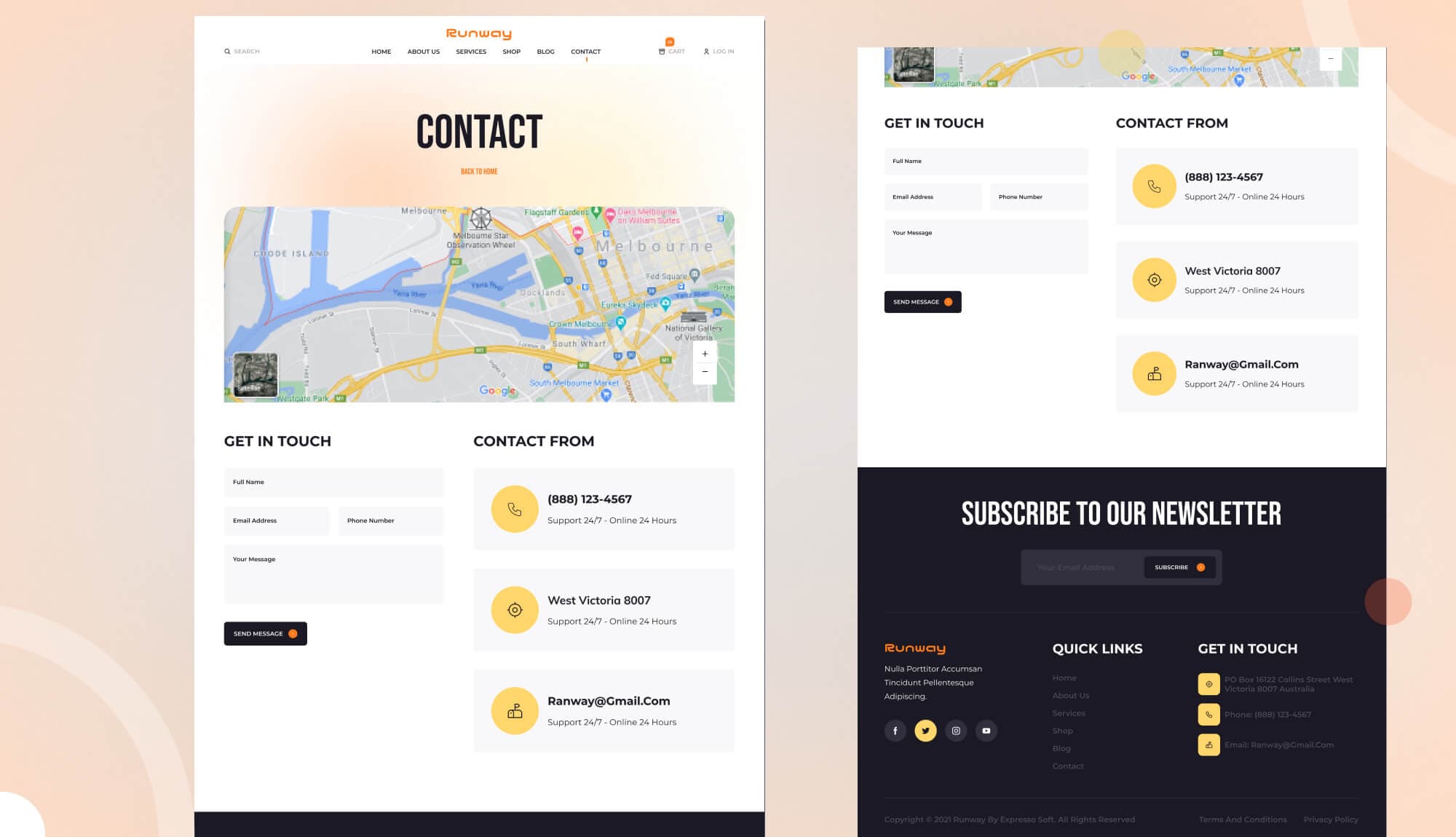 Runway Contact Page Banner