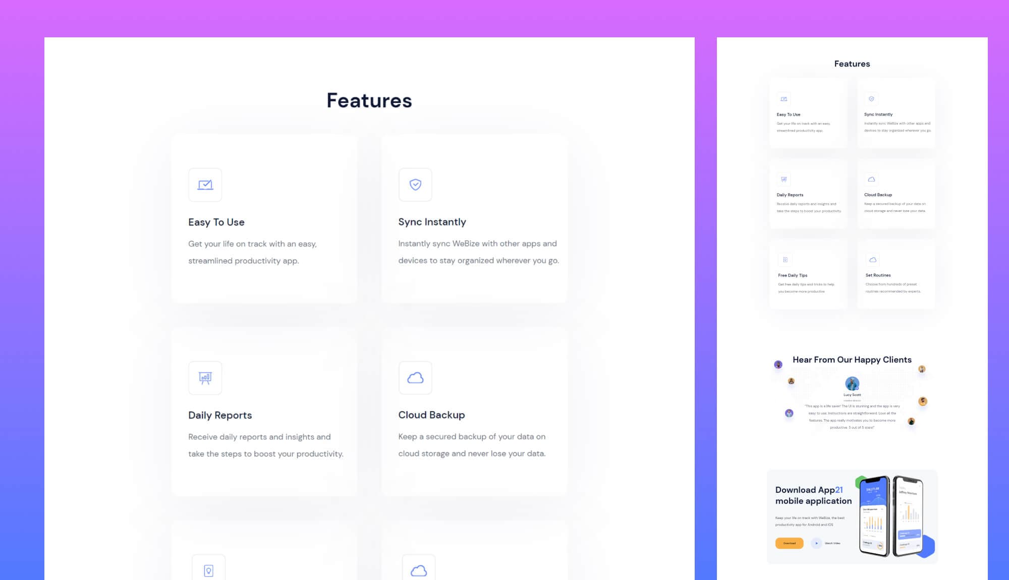 App21 Features Page For Gutenberg Banner