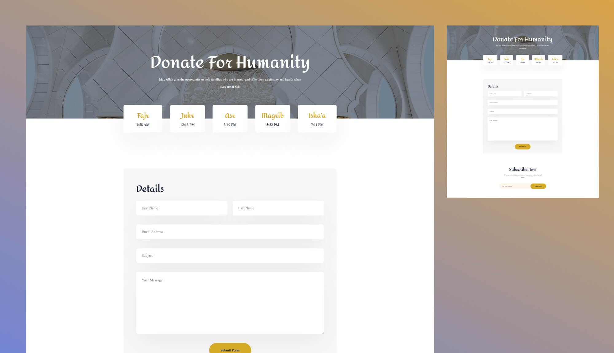 Taqwa Contact Page For Gutenberg Banner