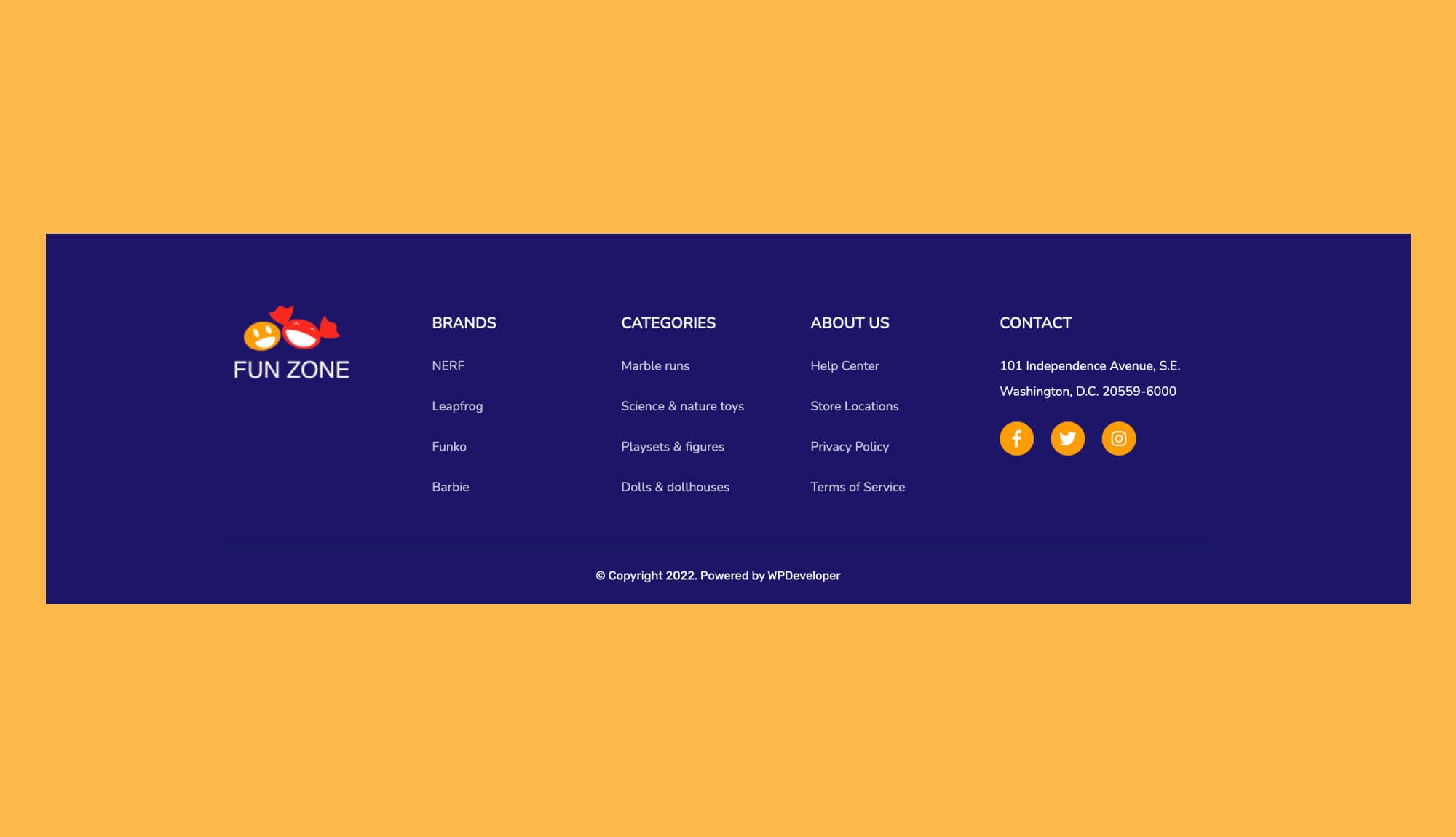 Fun Zone Footer Section For Gutenberg Banner