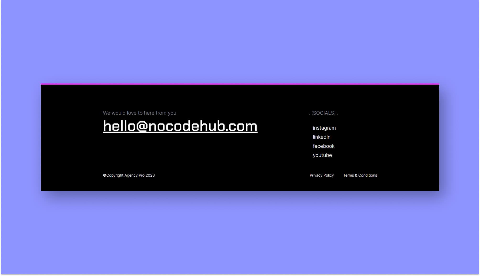 NooCodeHub Footer Section For Gutenberg Banner
