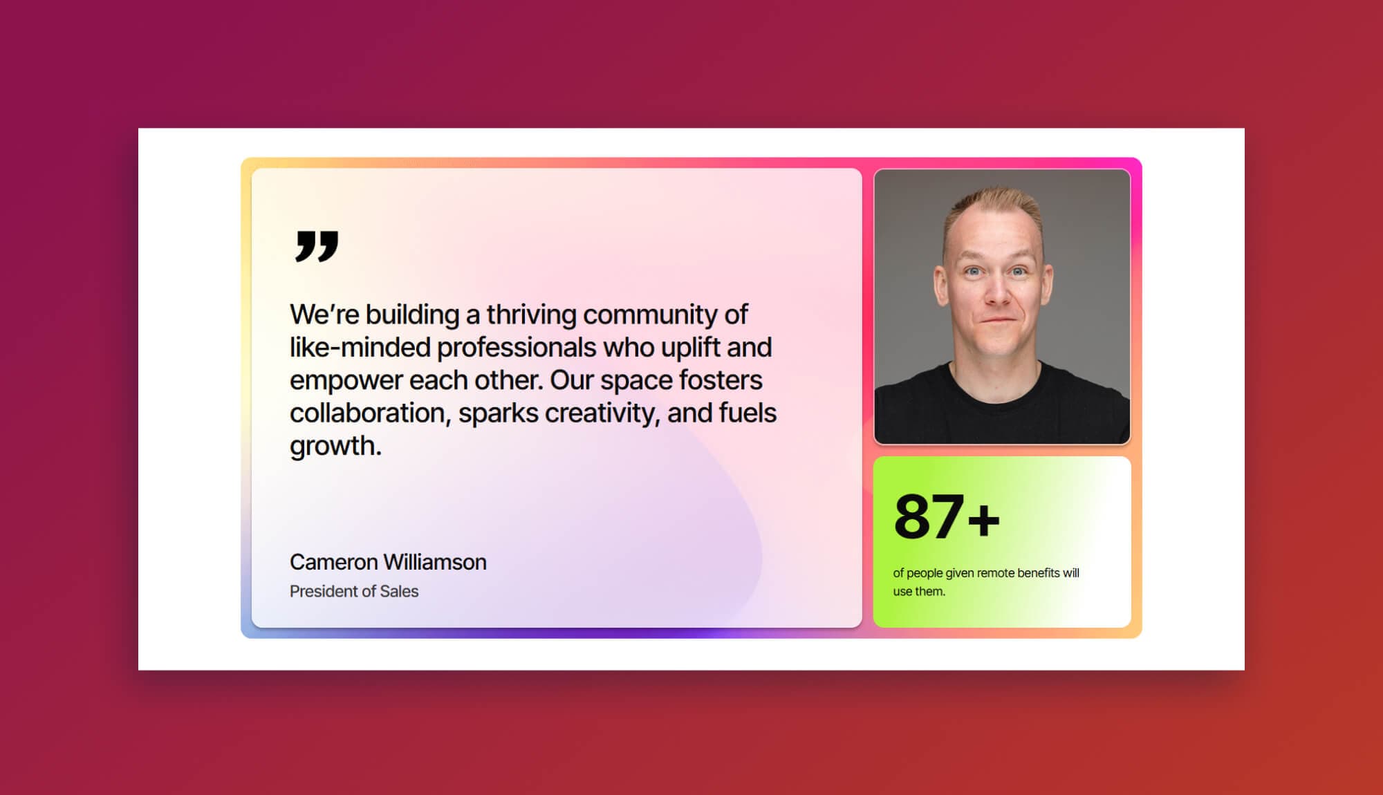 Cobizzhive Testimonial Section Gutenberg Banner