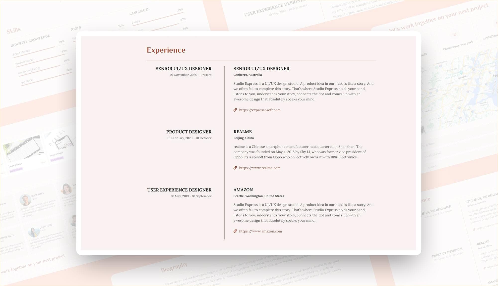 CV Yoda Experience Section For Gutenberg Banner