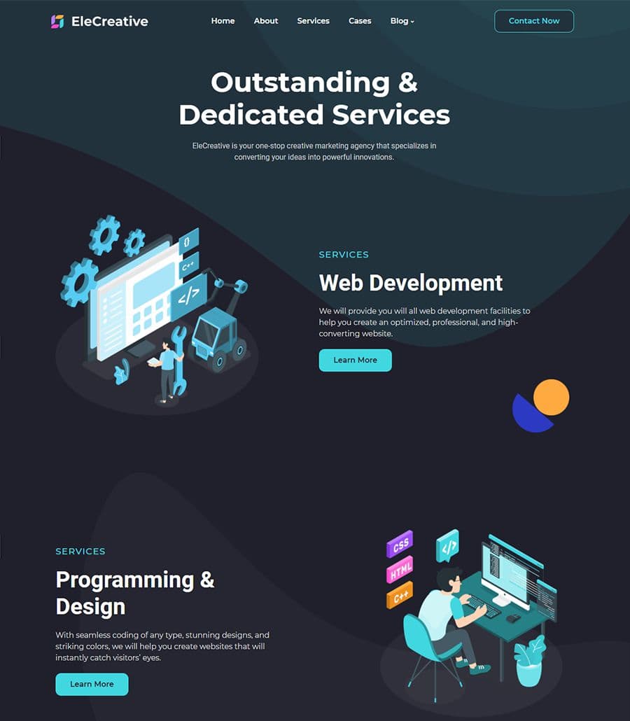 EleCreative Services Page thumbnail