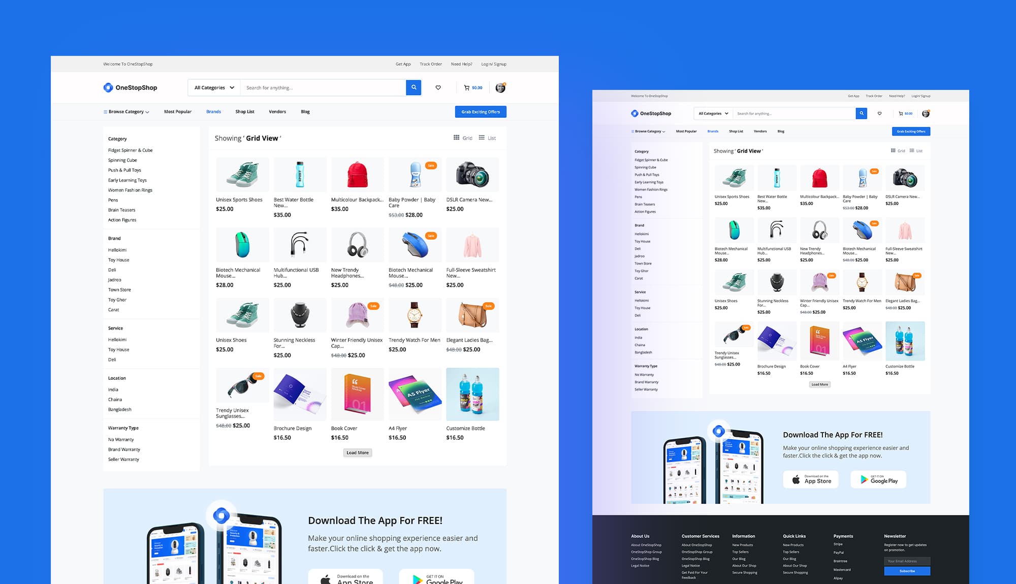 OneStopShop Search Grid View Page For Gutenberg Banner