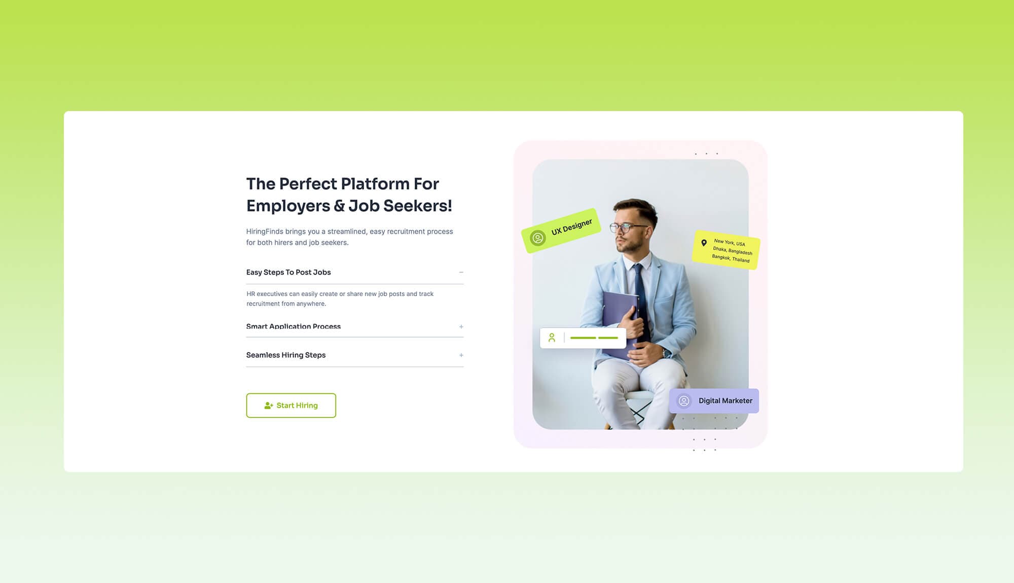 HiringFinds - Job Board Website For Gutenberg FAQ Section | Templately