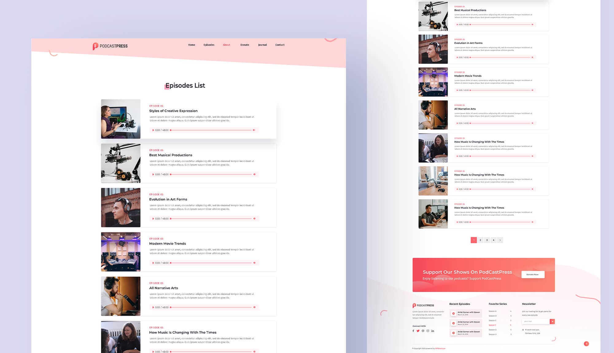 PodCastPress Episode List Page Banner