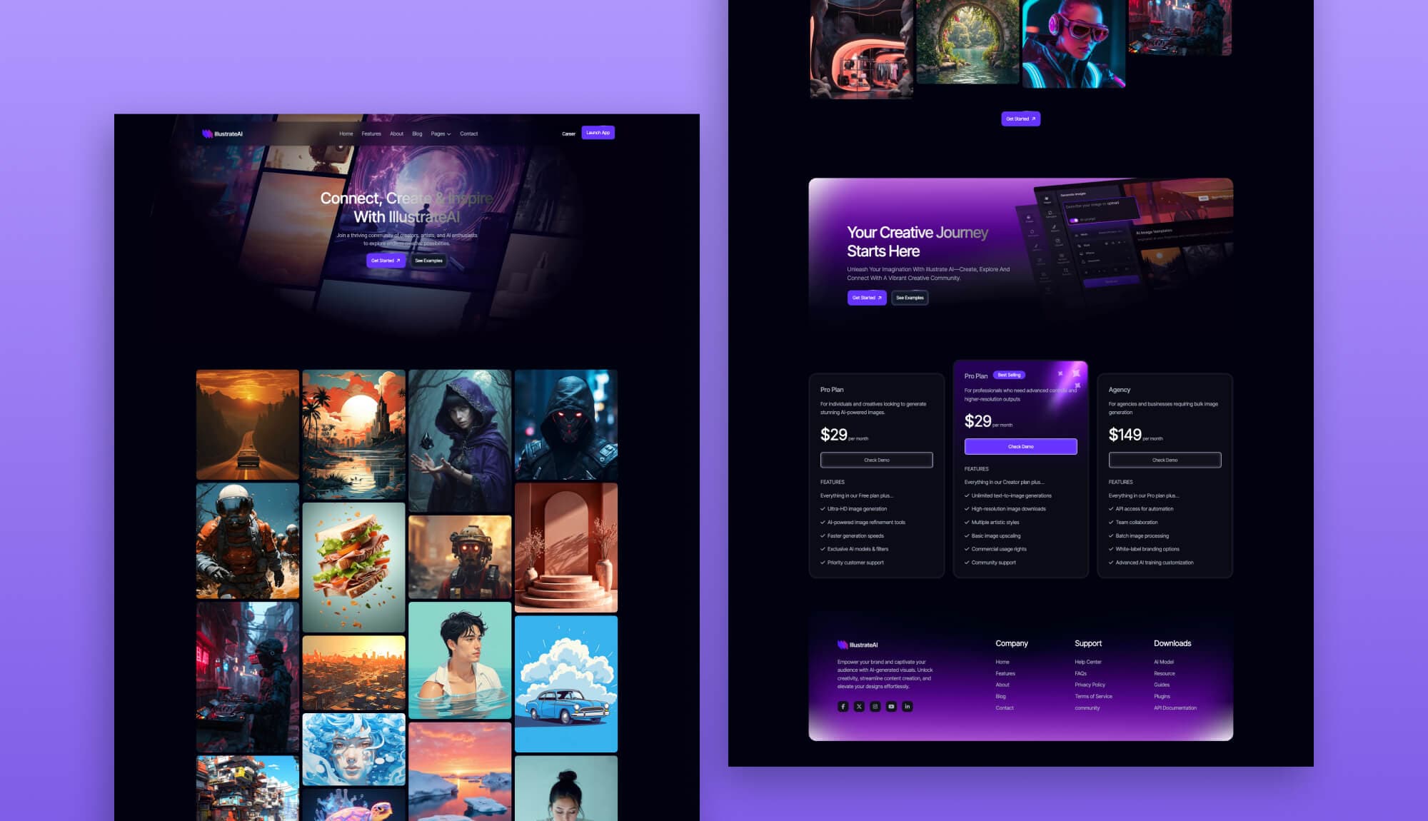 IllustrateAI Community Page for Gutenberg Banner