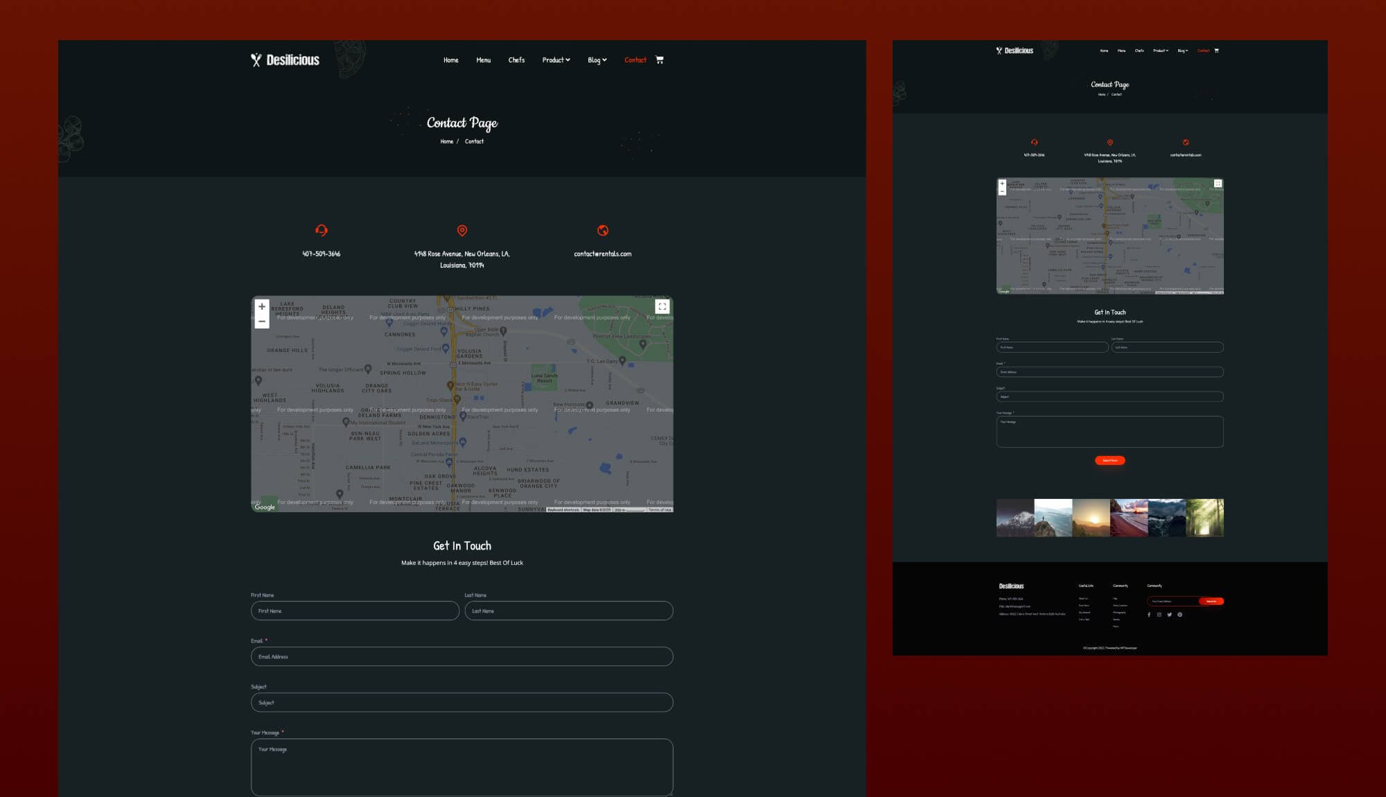Desilicious Contact Page Banner