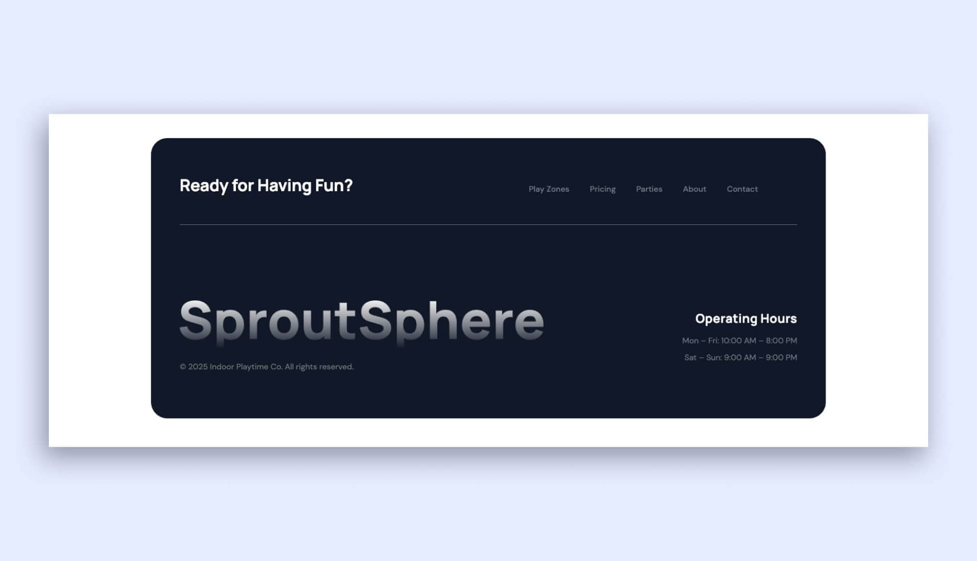 SproutSphere Footer Section For Gutenberg By Templately