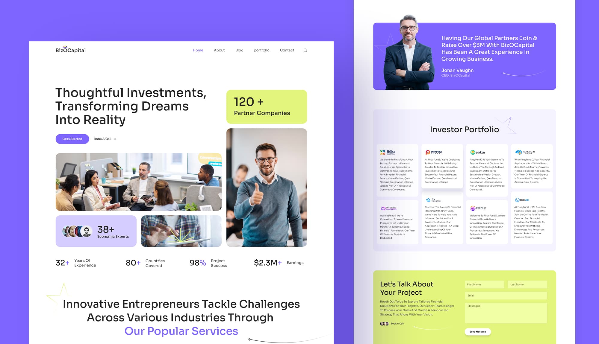 BizOCapital Home Page For Gutenberg Banner