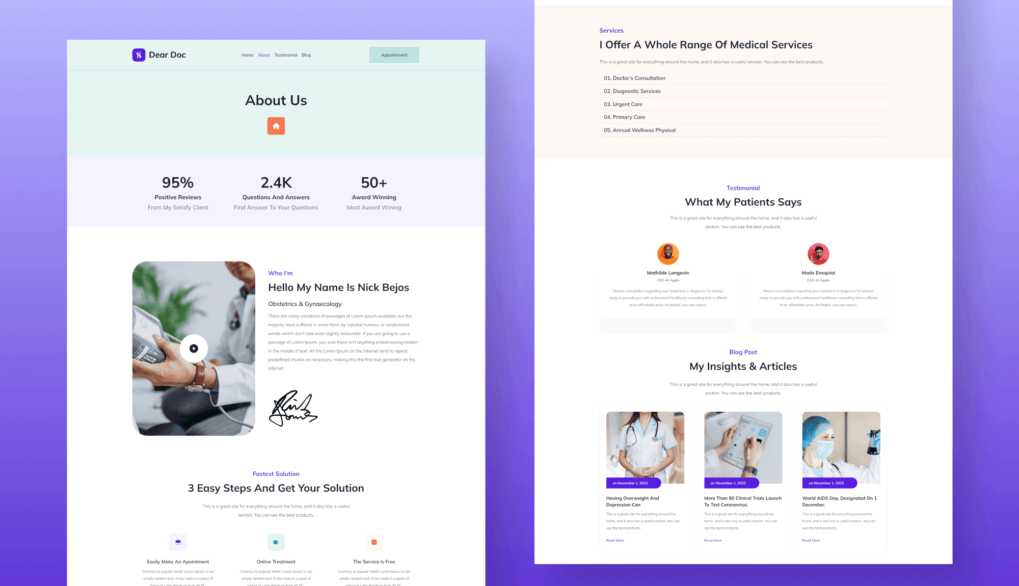 Dear Doc About Page For Gutenberg Banner