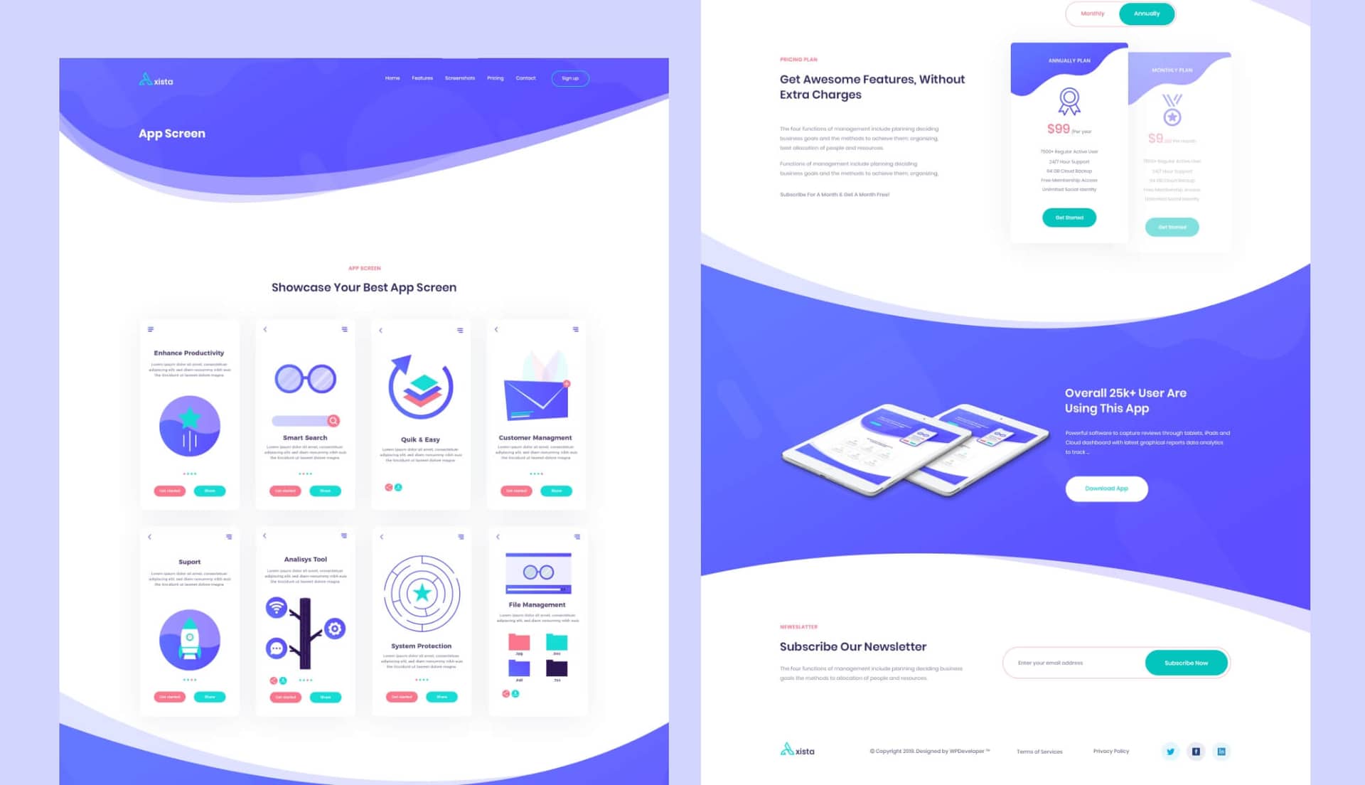 AppMentor App Landing Screenshot page (lite) By Templately