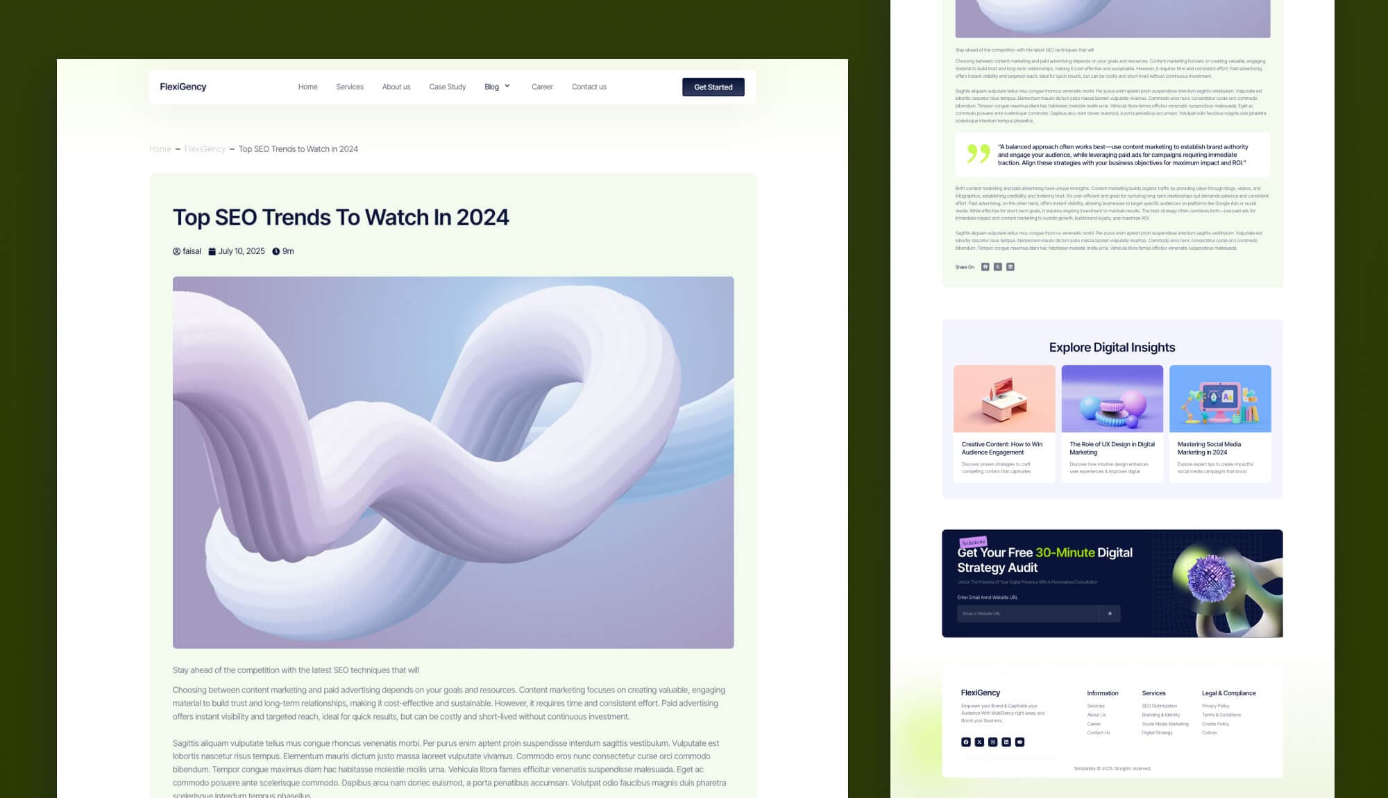 FlexiGency Blog Details Page By Templately