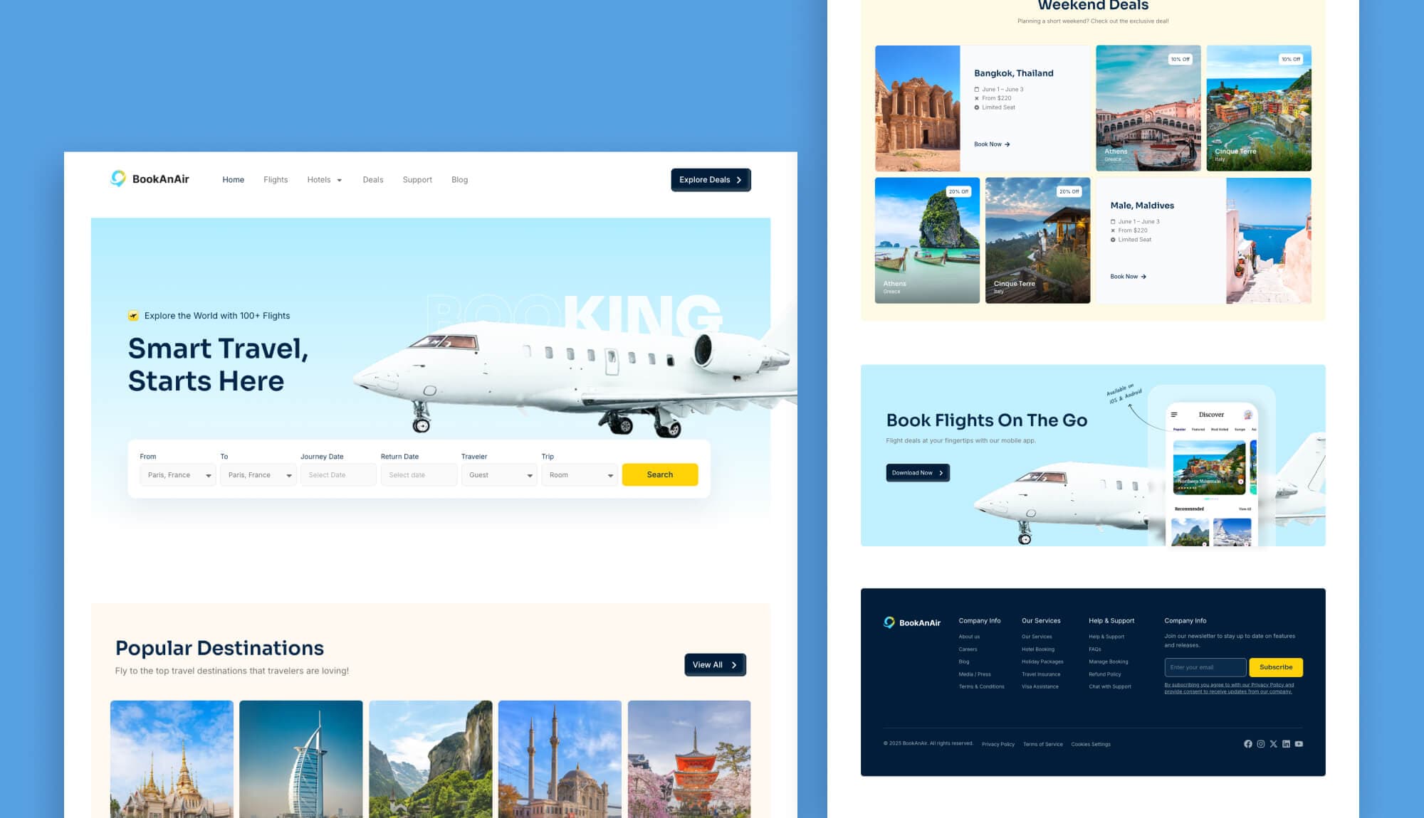 BookAnAir Home Page By Templately