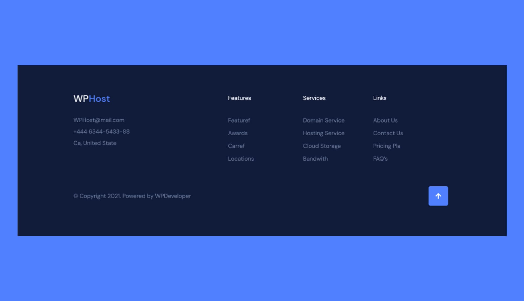 WPHost Footer Section For Gutenberg Banner