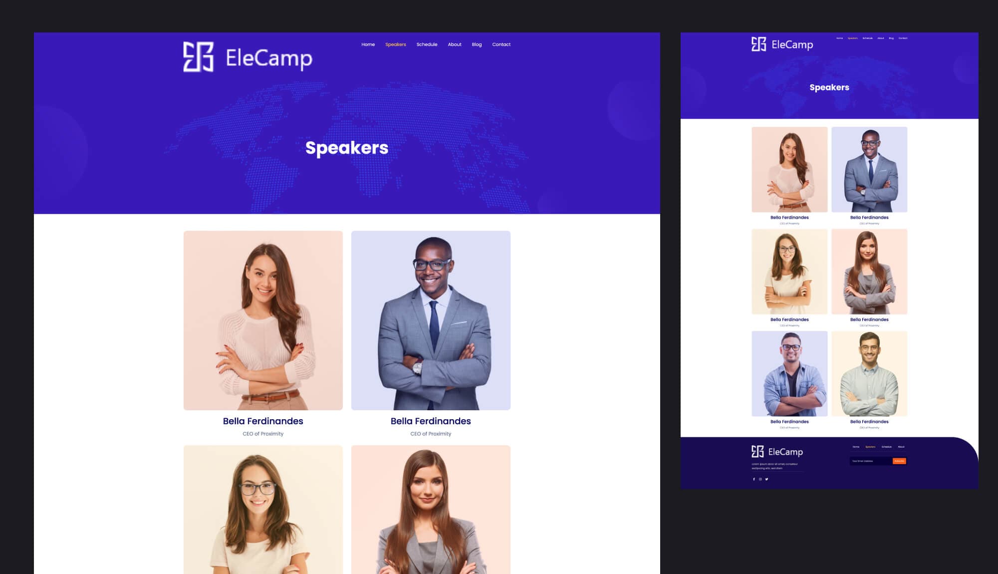 EleCamp Speakers Page For Gutenberg By Templately