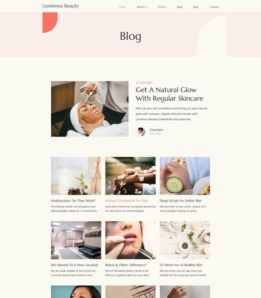 Luminous Beauty Blog Page thumbnail