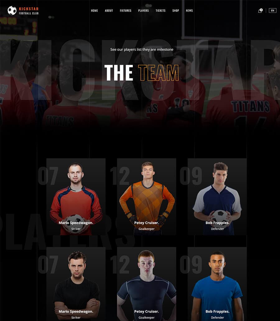 KickStar Players Page thumbnail
