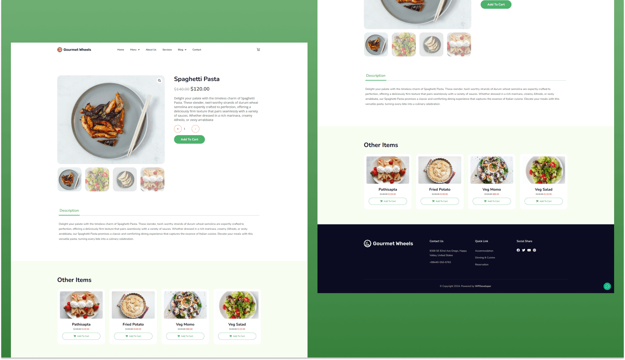 Gourmet Wheels Product Details Page By Templately